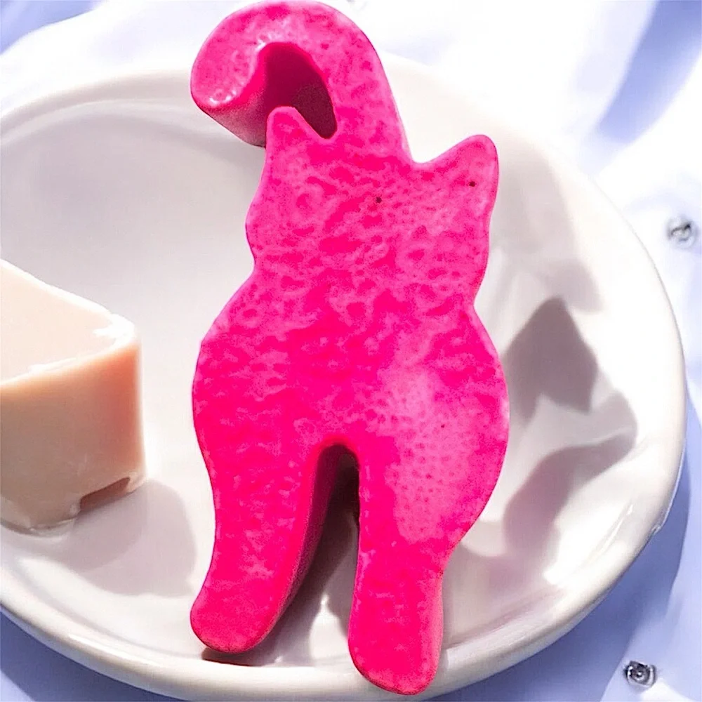 Rose & lavender scented handmade CAT soap 3.5x2in 5oz shea butter & goats milk